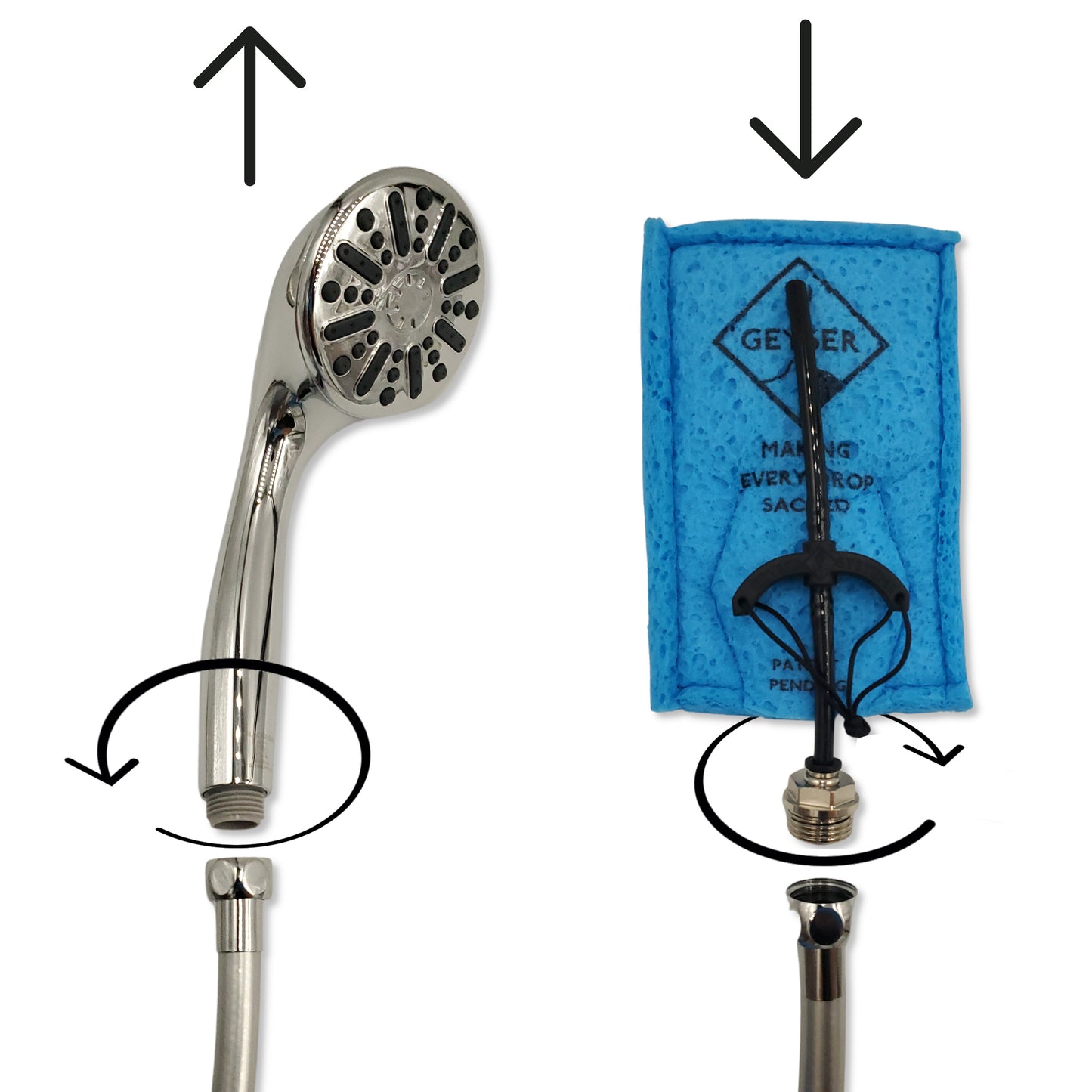 Geyser EcoShower | Replaces Shower Wand | Half Kit